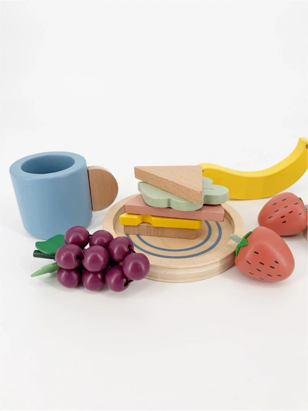 Wonder Wise Wooden Food Play Set Fruit and Sandwiches